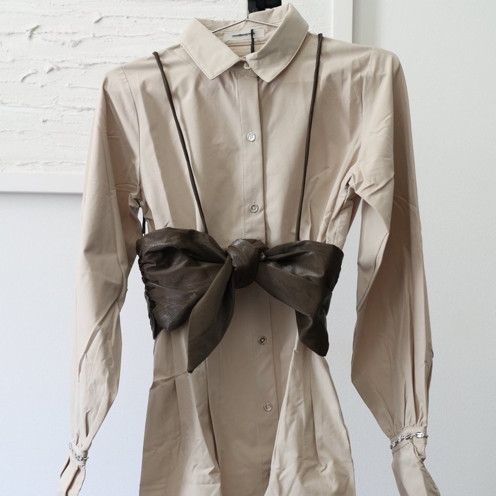 Maniere de Voir Bralette Shirt Dress with Chain Cuff - UK 6/US 2 - New with Tags